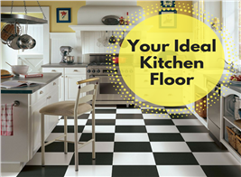 Photo showing a vinyl kitchen floor