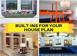 Montage of 4 images illustrating home built-ins