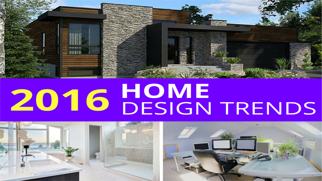 Collage of three photos illustrating home design trends