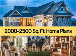 Highlights from our collection of 2000 to 2500 square foot house plans at The Plan Collection. Includes ranch, cottage, country and modern homes.