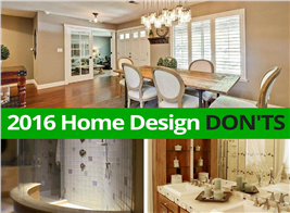 Montage of 3 photos illustrating home design don'ts