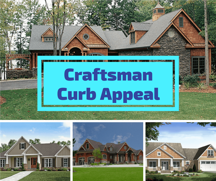 Montage of 4 photographs illustrating article on Craftsman curb appeal