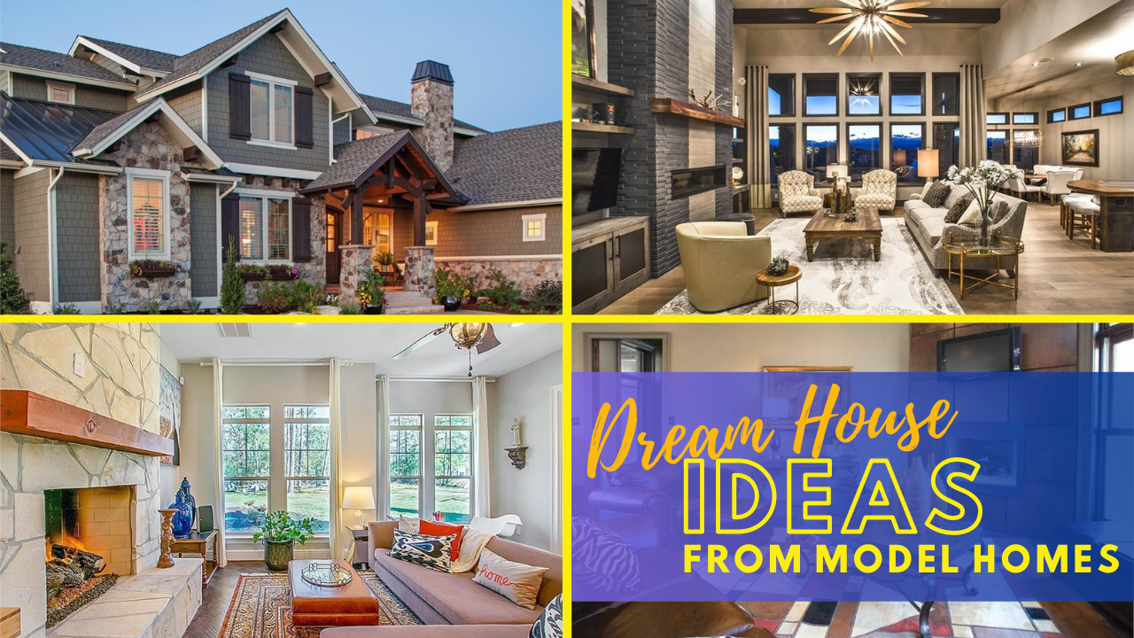 Inside and outside homes to illustrate article on how to use model homes to inspire dream home ideas