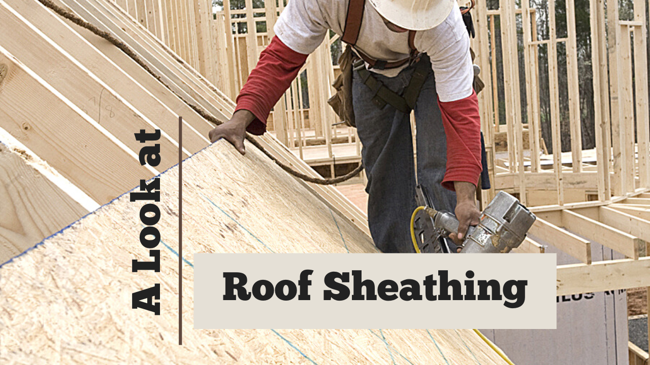 Image of a carpenter installing roof sheathing