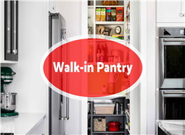 Photograph of pantry illustrating article on walk-in kitchen pantries