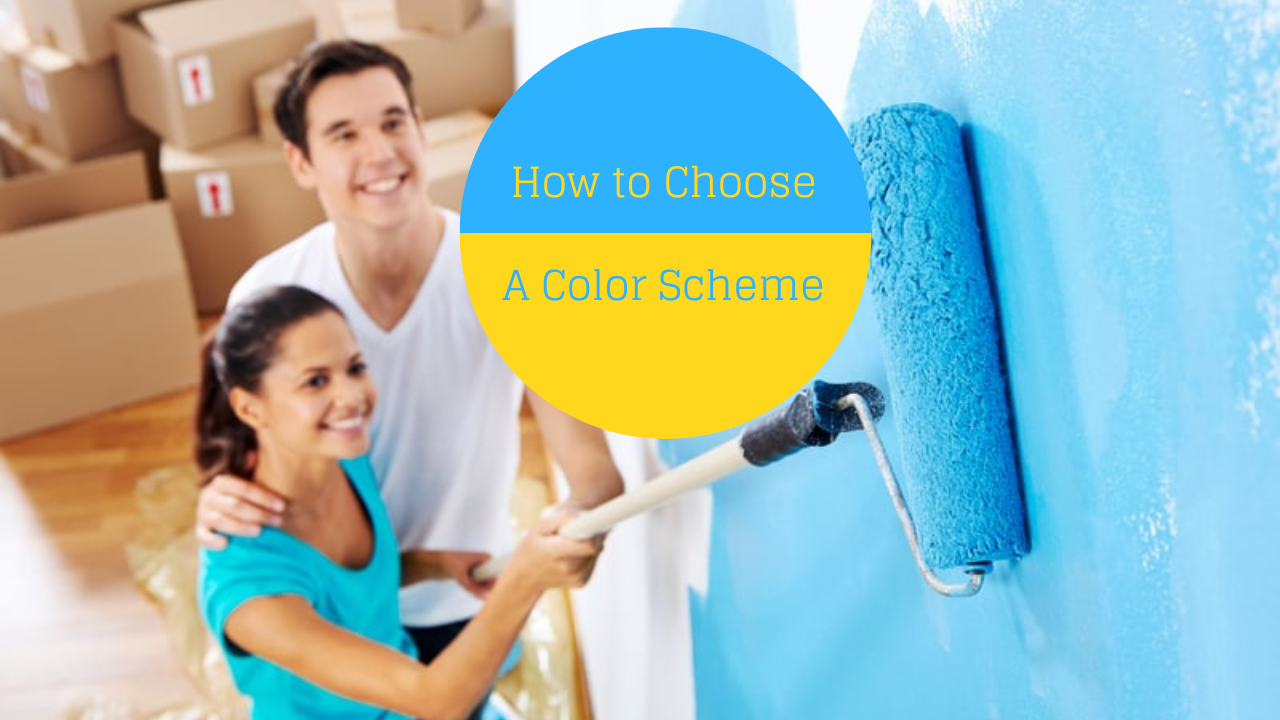 Homeowners painting a wall to illustrate article on choosing a color scheme