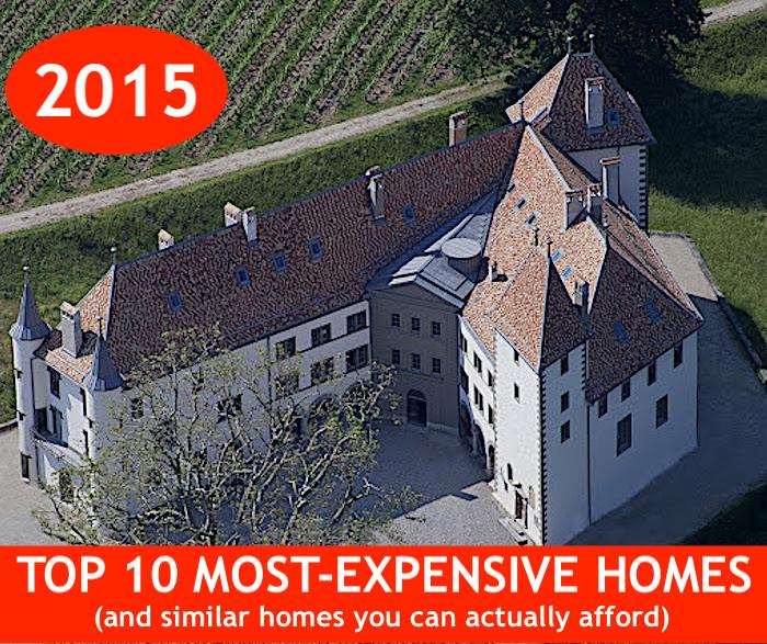Three-photo montage illustrating 10 most-expensive homes article