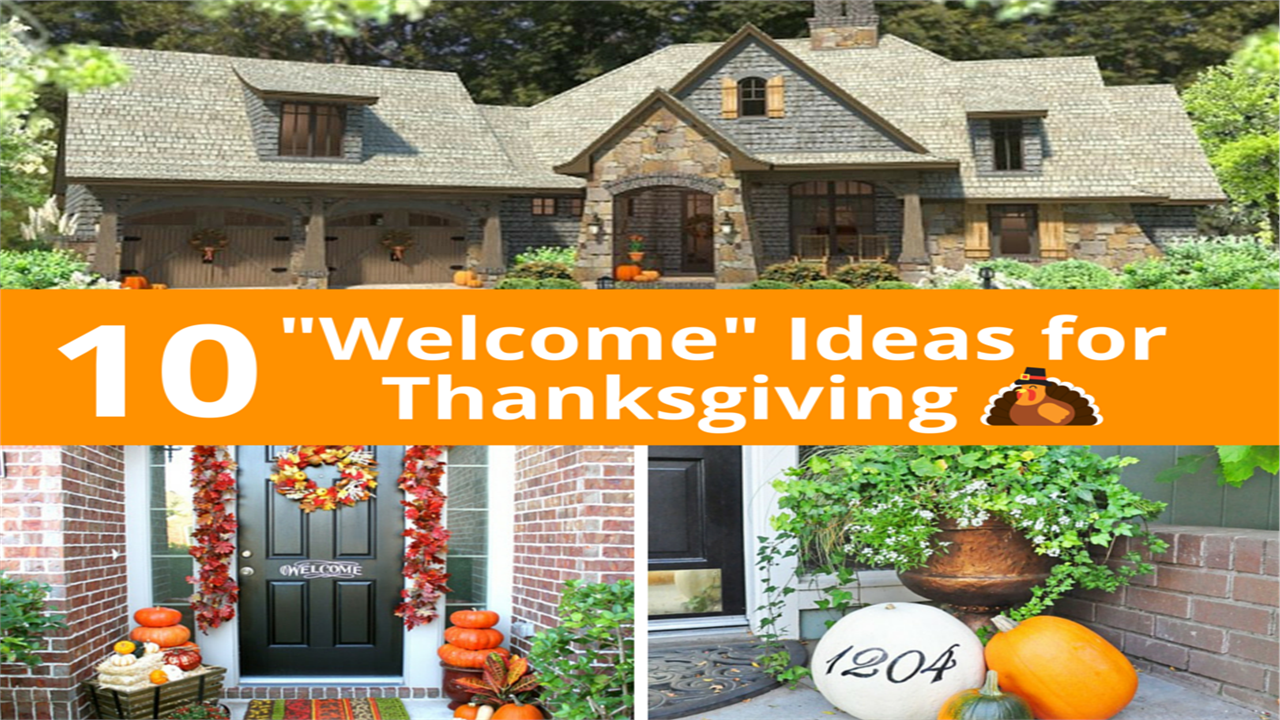 Collage of 3 photos illustrating Thanksgiving decor ideas