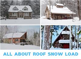 Montage of 3 images illustrating roof snow loads