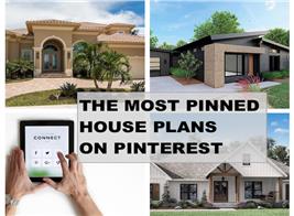 Person pinning a house plan on Pinterest