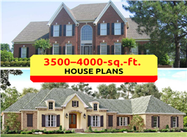 Montage of 2 photographs illustrating article about 3500-4000-sq.-ft. house plans