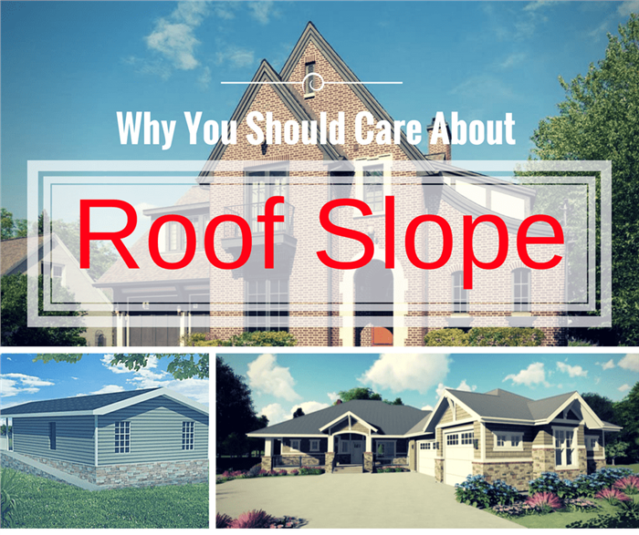 Montage of 3 photographs of houses illustrating article about roof slope