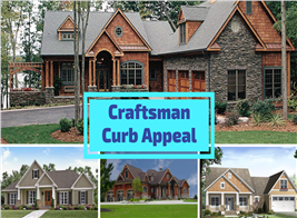 Montage of 4 photographs illustrating article on Craftsman curb appeal