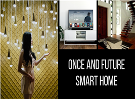 3 photos of modern home interiors and exterior to illustrate article on Smart Home Technology