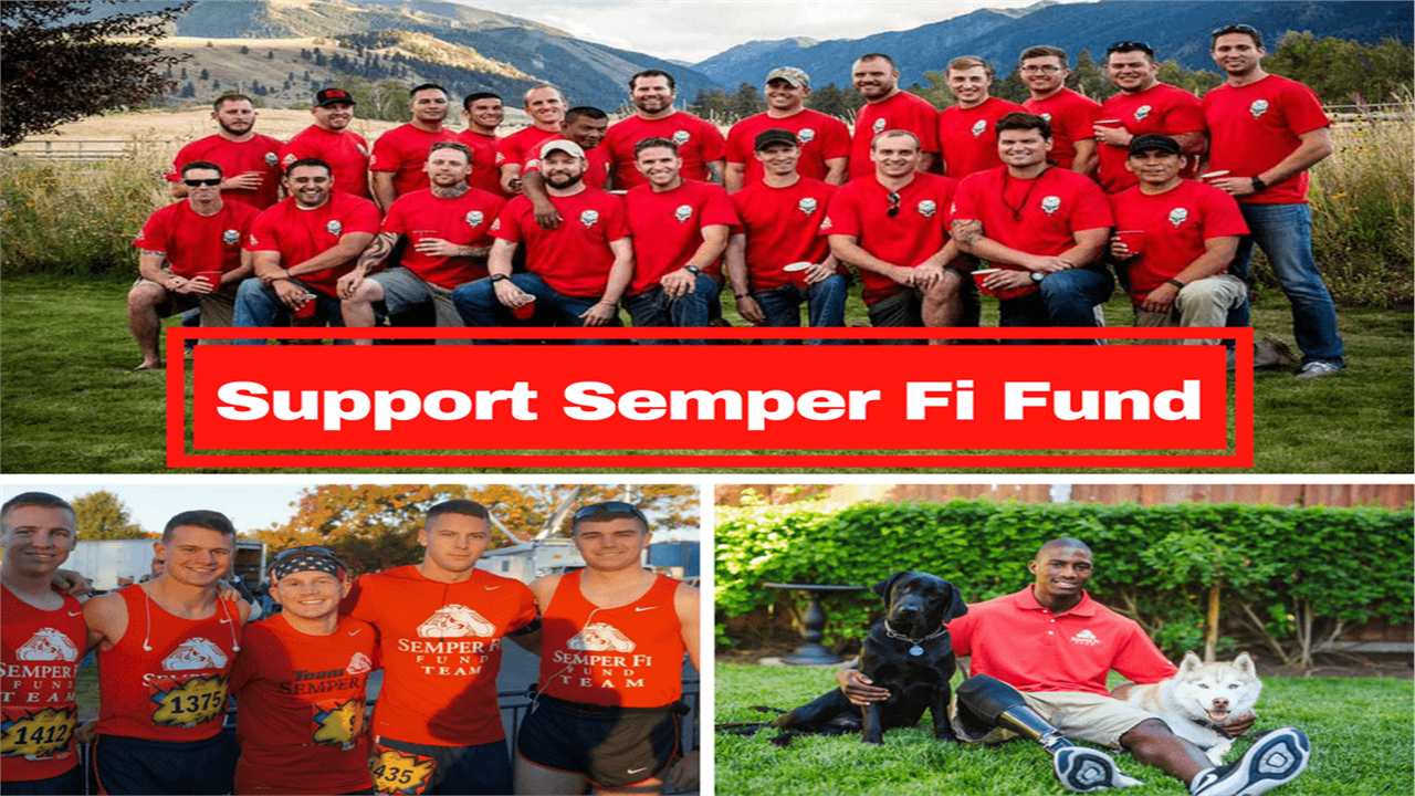 Montage of 3 photographs illustrating article about Semper Fi Fund