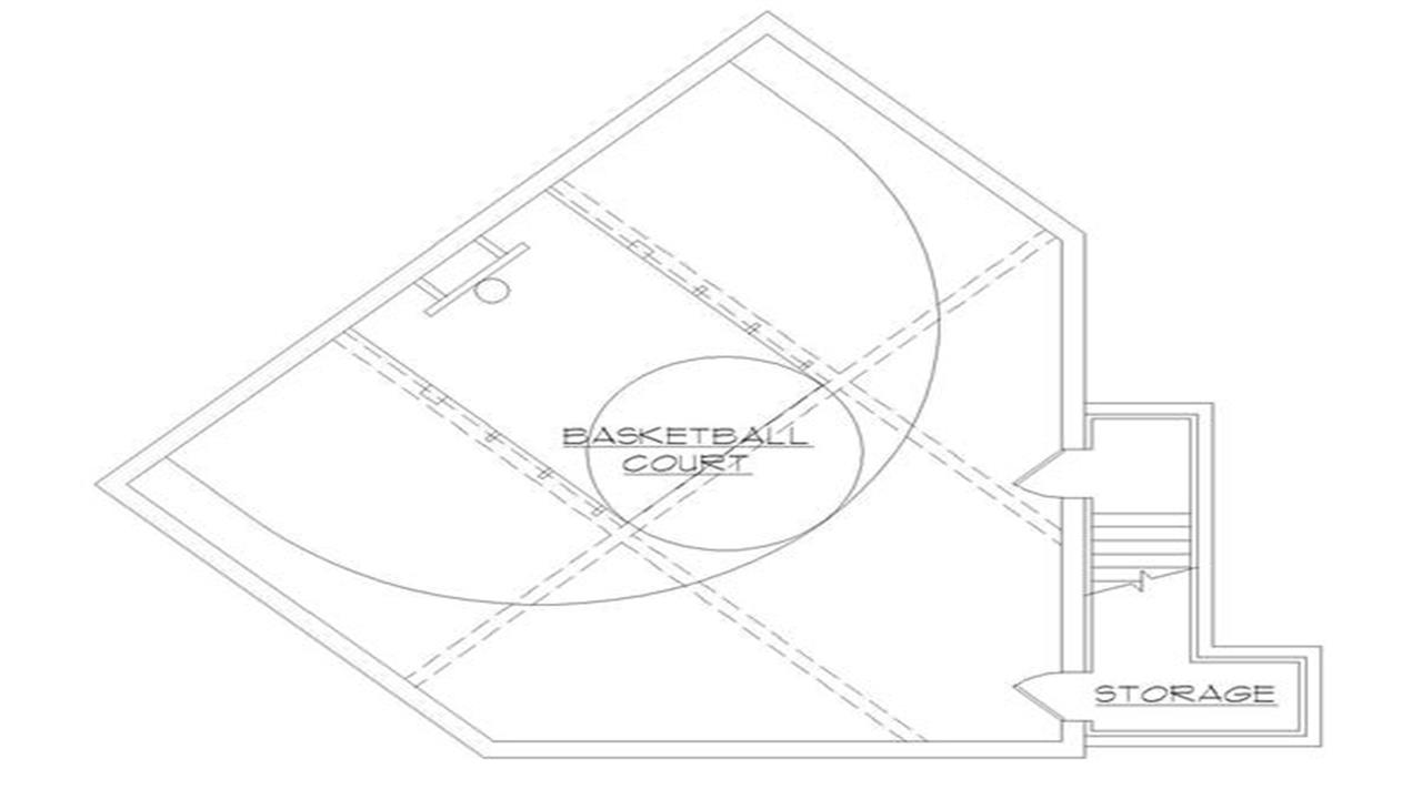 building house plan with indoor basketball court