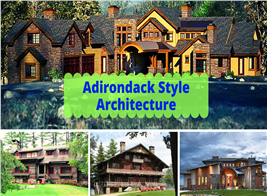 4 houses illustrating article about Adirondack style architecture