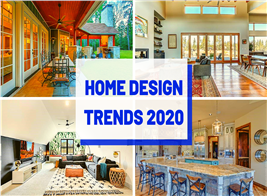 Four interiors of home illustrating article about home design trends 