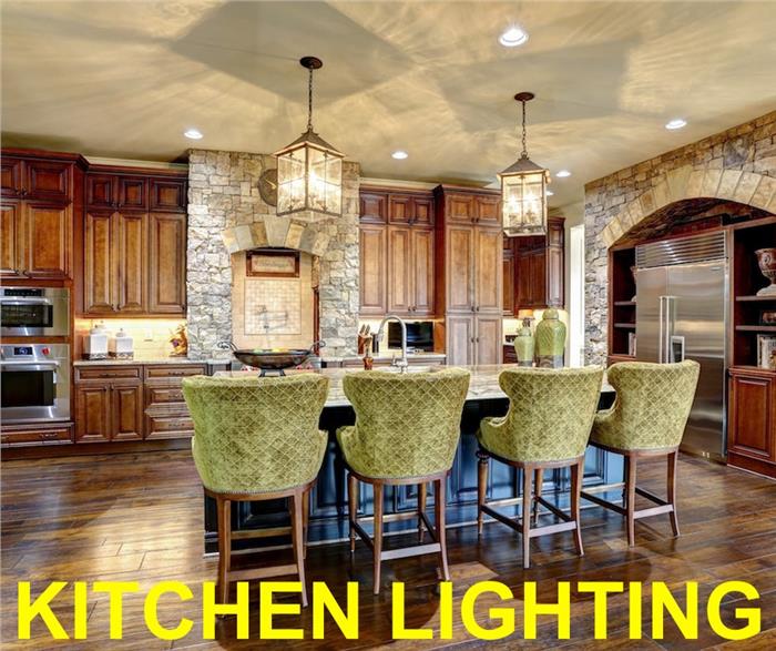 Photograph of well-lit kitchen illustrating article on kitchen lighting