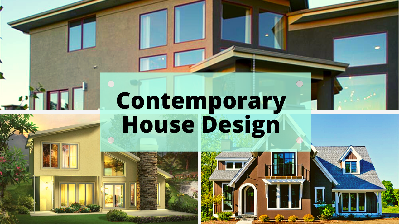 Montage of three images showing Contemporary house plans