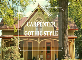 Home with central forward-facing gable illustrating article about Carpenter Gothic architecture