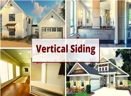 Interiors and exteriors of  homes to illustrate article about vertical siding
