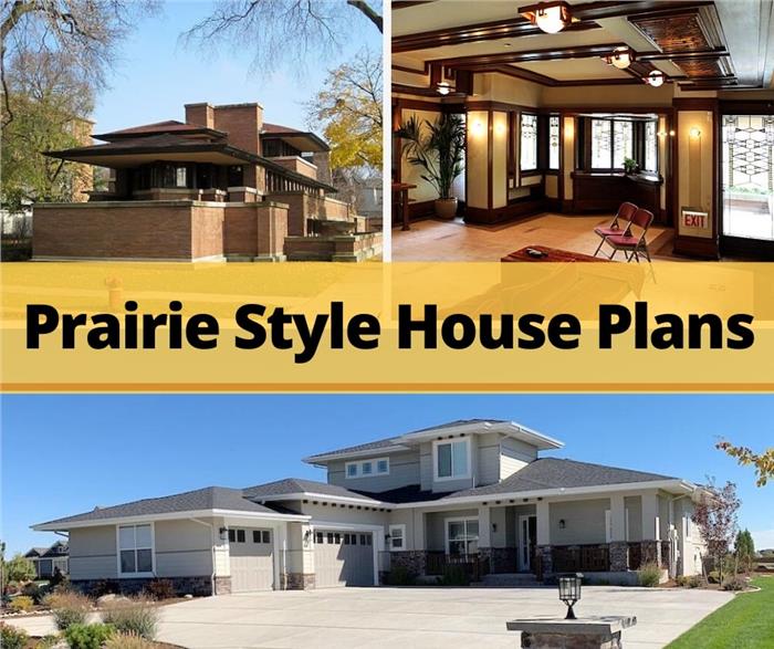 Montage of 3 homes illustrating article on Prairie style houses