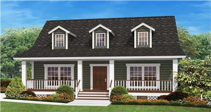 Small house plan Ranch style - 3 bedrooms and 2 baths