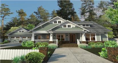 3-bedroom Craftsman house with wraparound front porch