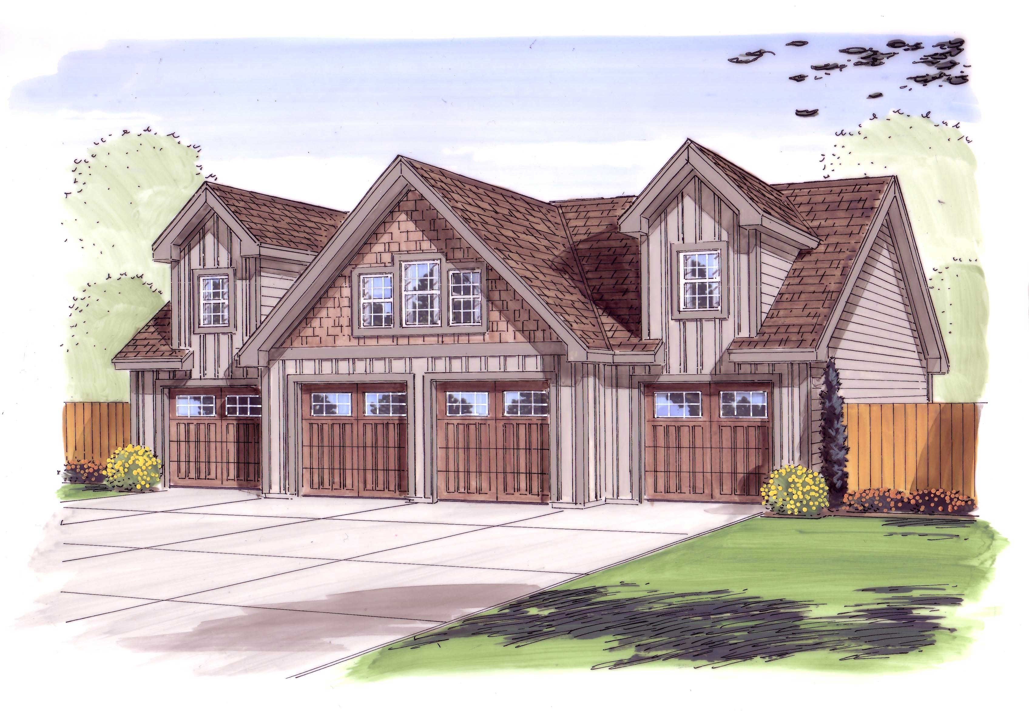 0-Bedroom, 1312 Sq Ft Garage House Plan - 100-1030 - Front Exterior