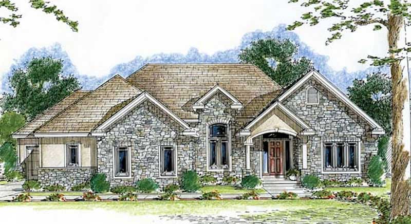 2-Bedroom, 2109 Sq Ft European House Plan - 100-1031 - Front Exterior