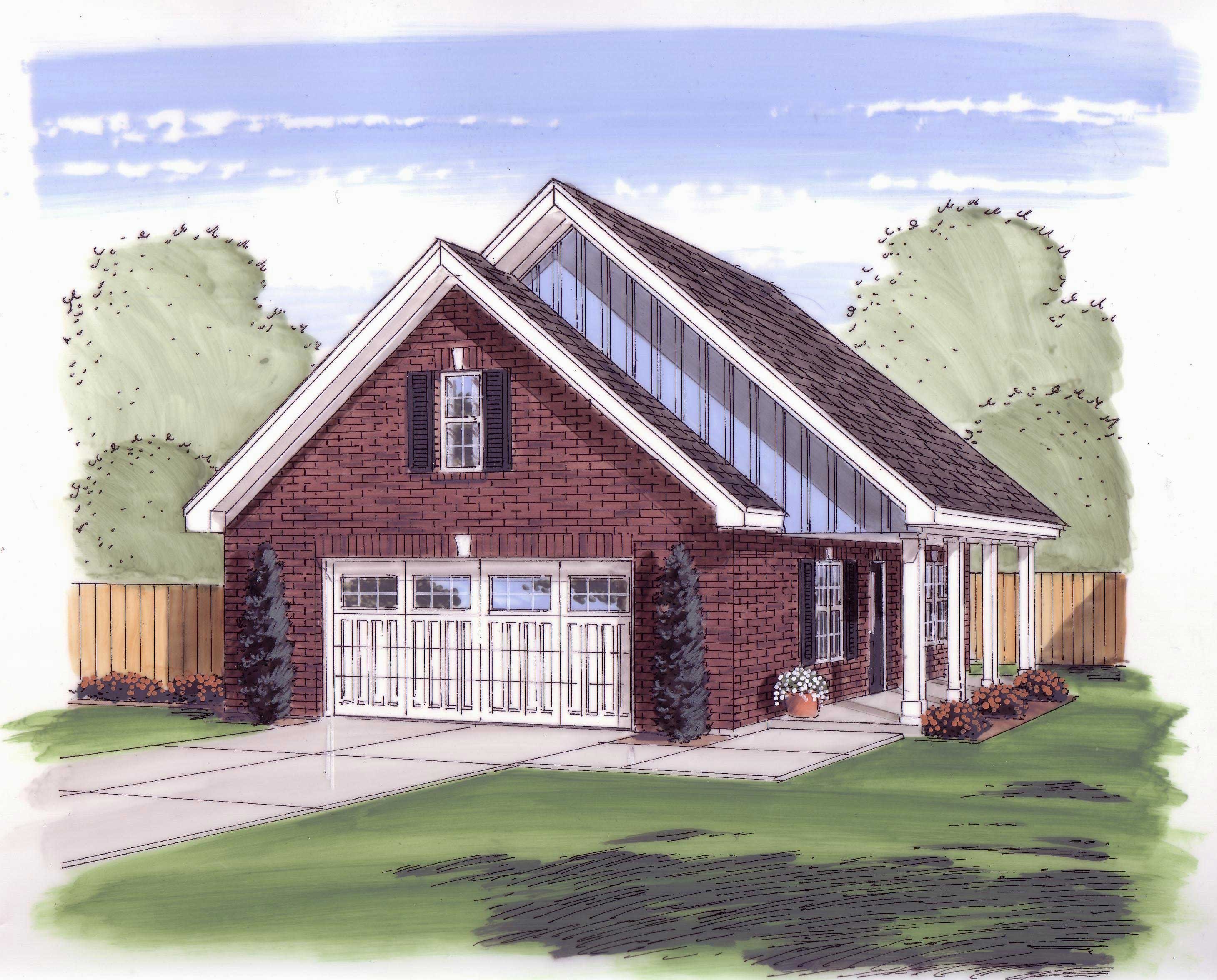 0-Bedroom, 676 Sq Ft Garage House Plan - 100-1034 - Front Exterior