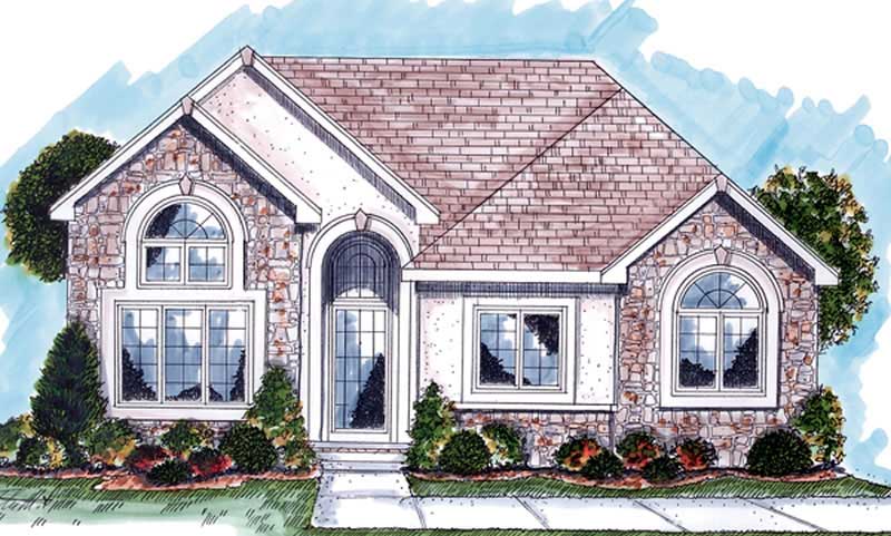 2-Bedroom, 1502 Sq Ft European House Plan - 100-1066 - Front Exterior