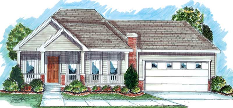 2-Bedroom, 1586 Sq Ft Small House Plans - 100-1087 - Front Exterior