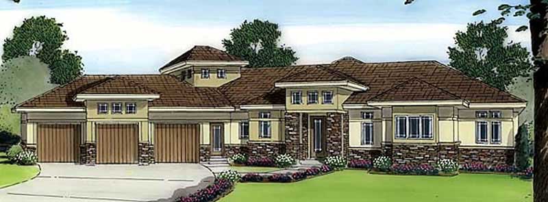 2-Bedroom, 3174 Sq Ft Mediterranean House Plan - 100-1105 - Front Exterior