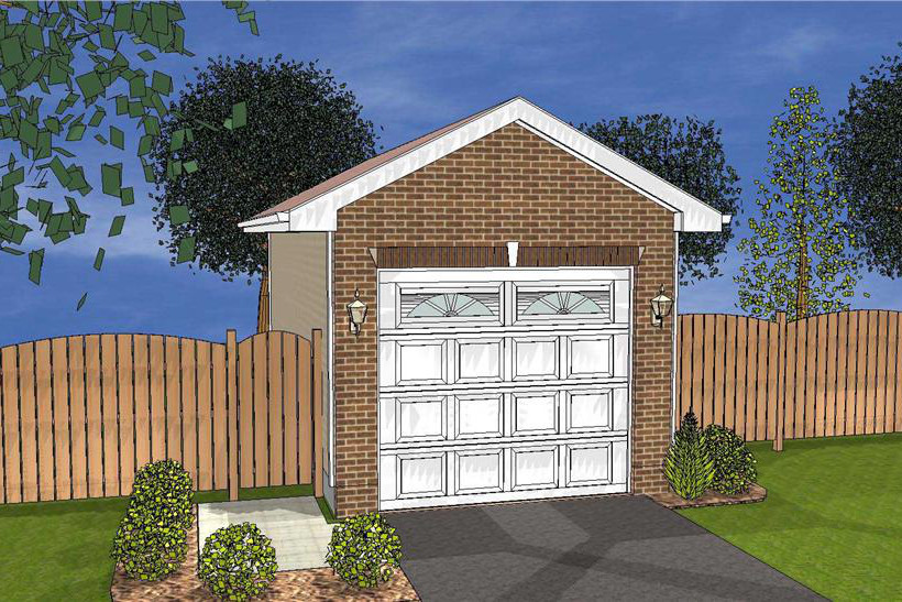 1-Car, 288 Sq Ft Plan - 100-1108 - Main Exterior