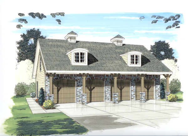 0-Bedroom, 672 Sq Ft Garage House Plan - 100-1114 - Front Exterior