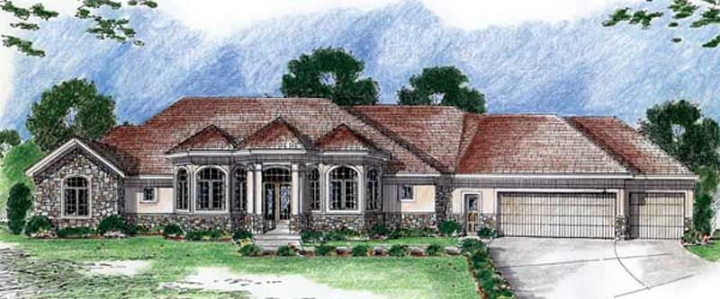2-Bedroom, 3242 Sq Ft European House Plan - 100-1120 - Front Exterior