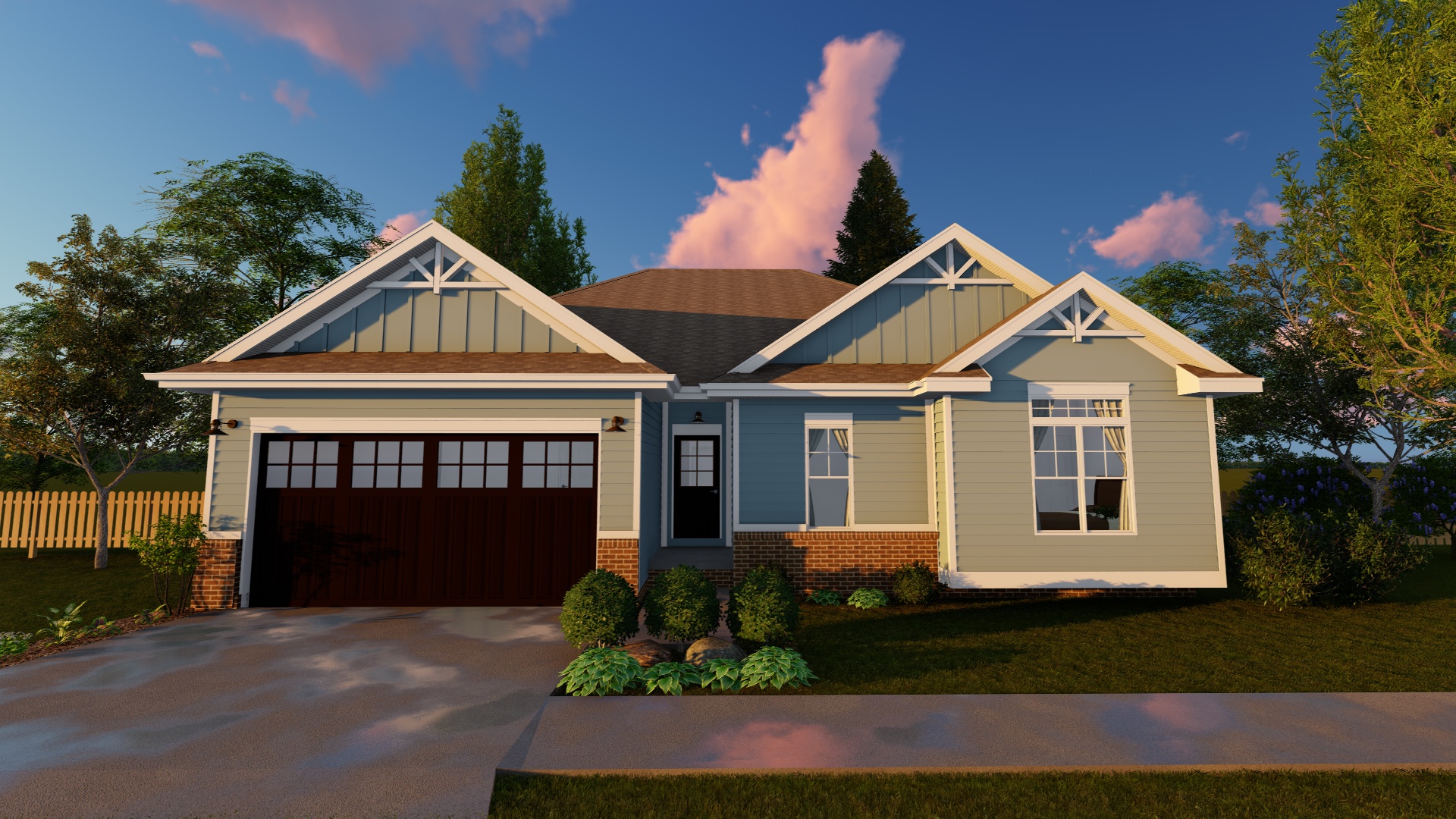 3-Bedroom, 1343 Sq Ft Craftsman Home Plan - 100-1147 - Main Exterior