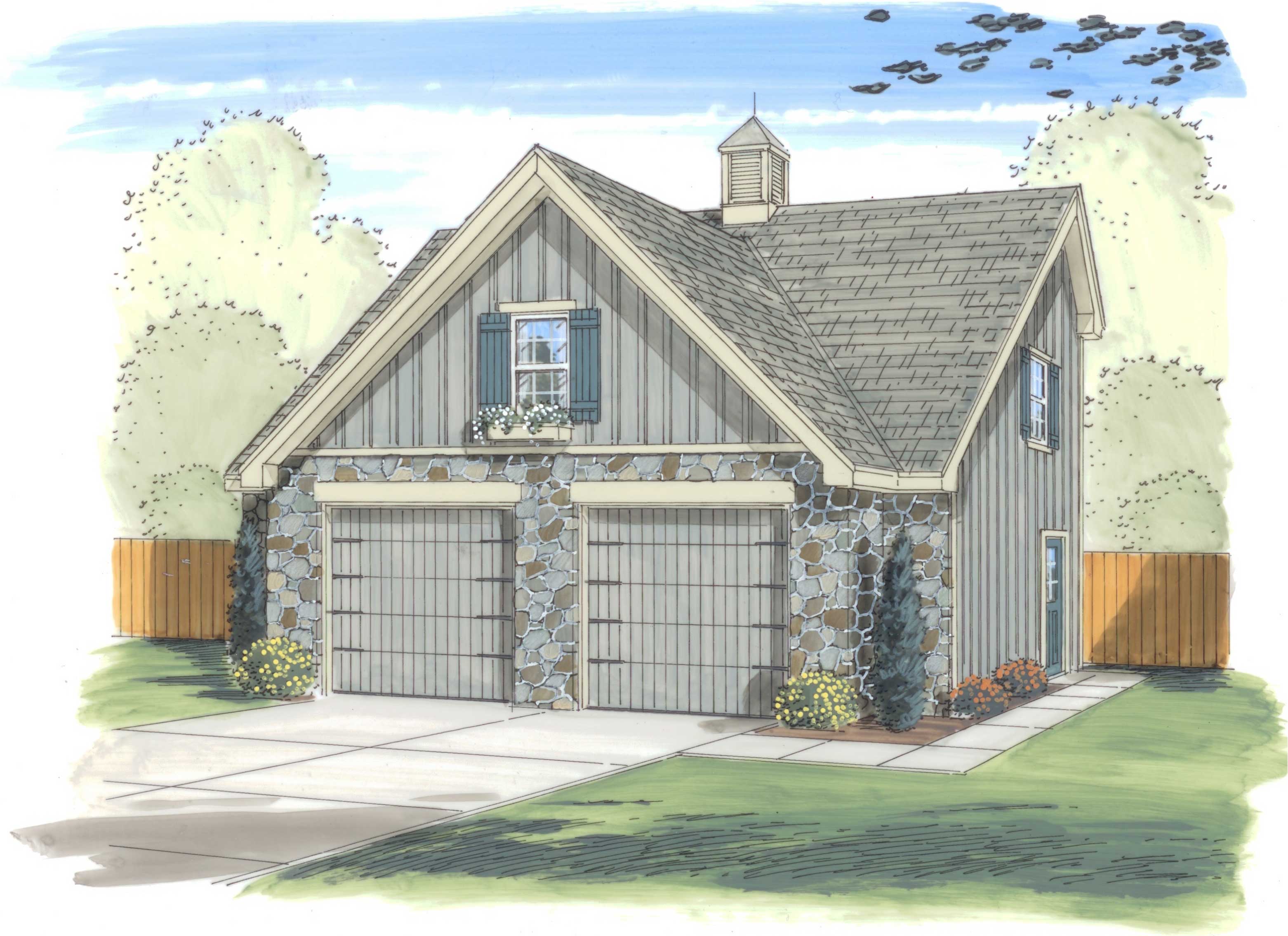 0-Bedroom, 1321 Sq Ft Garage Home Plan - 100-1157 - Main Exterior