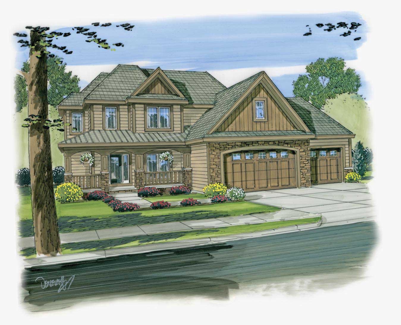 4-Bedroom, 2177 Sq Ft Craftsman House Plan - 100-1175 - Front Exterior