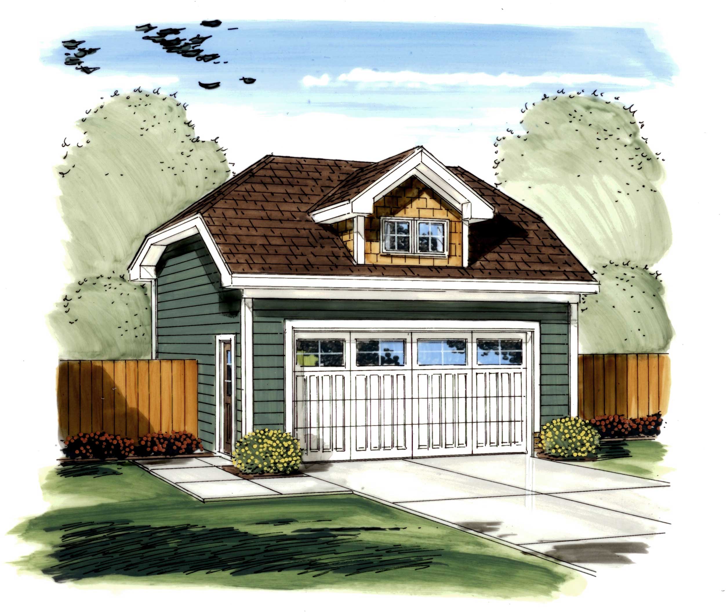 0-Bedroom, 526 Sq Ft Garage House Plan - 100-1188 - Front Exterior