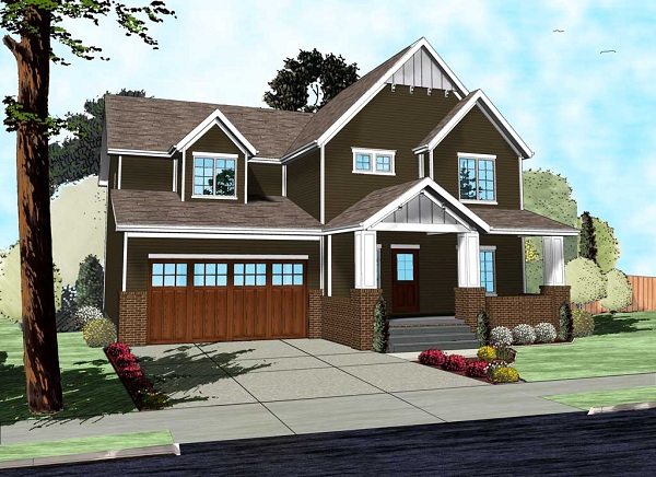 4-Bedroom, 2716 Sq Ft Craftsman House Plan - 100-1198 - Front Exterior