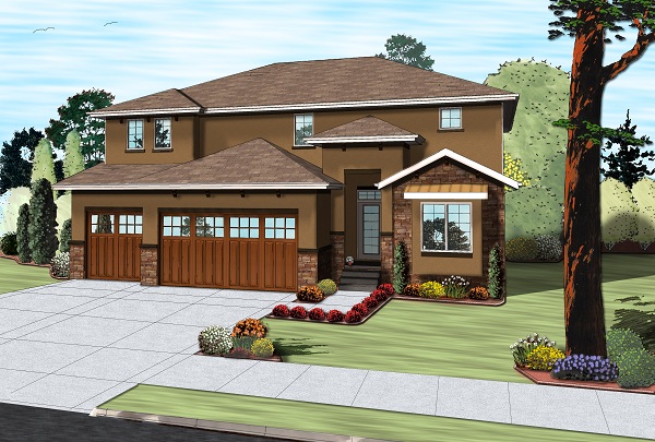 4-Bedroom, 2867 Sq Ft Craftsman House Plan - 100-1199 - Front Exterior