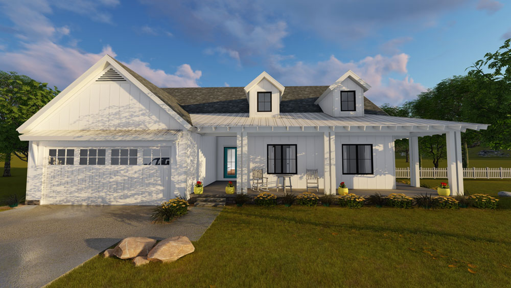 3-Bedroom, 1895 Sq Ft Ranch Home Plan - 100-1202 - Main Exterior