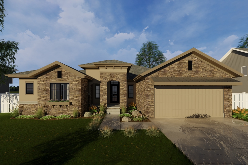 3-Bedroom, 1927 Sq Ft Mediterranean House Plan - 100-1239 - Front Exterior