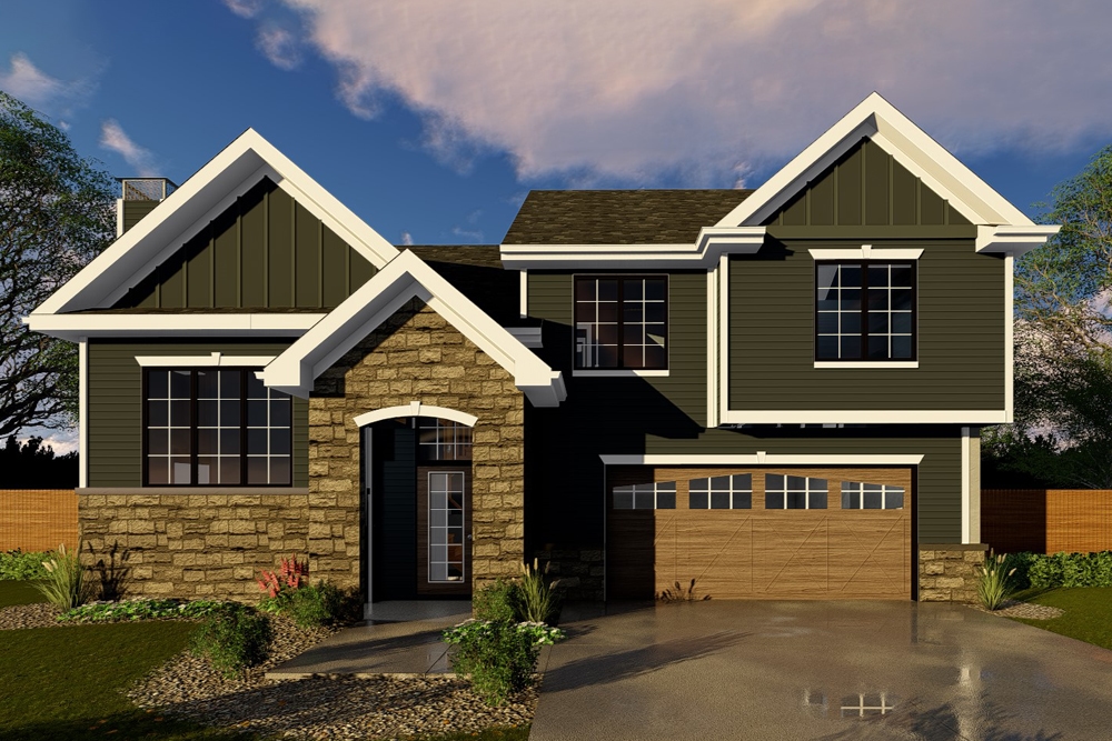 3-Bedroom, 1329 Sq Ft Craftsman House Plan - 100-1241 - Front Exterior