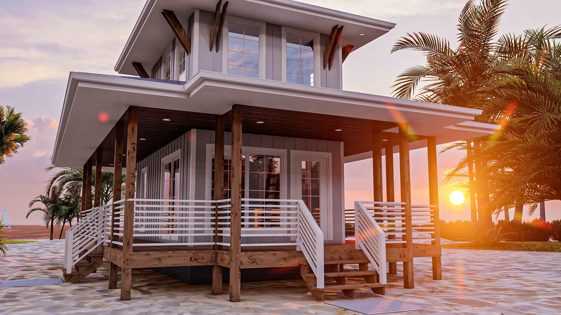 1-Bedroom, 533 Sq Ft Coastal House Plan - 100-1265 - Front Exterior