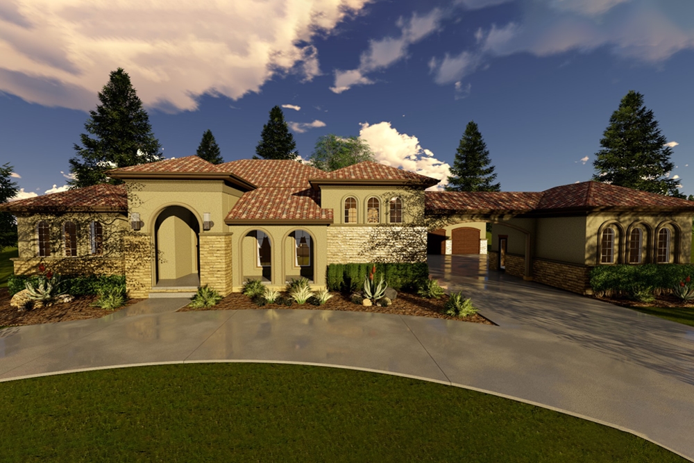 3-Bedroom, 2676 Sq Ft Mediterranean Home Plan - 100-1294 - Main Exterior