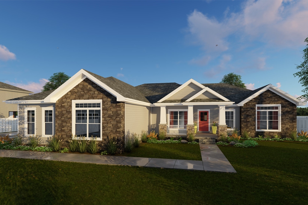 3-Bedroom, 2257 Sq Ft Traditional Home Plan - 100-1305 - Main Exterior